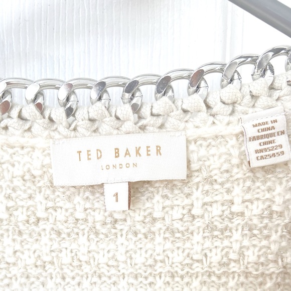 Ted Baker Eloda Boucle Style Cardigan With Chain - Picture 4 of 6